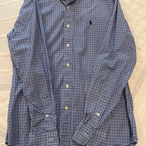 Men's Polo Blue Checkered Shirt